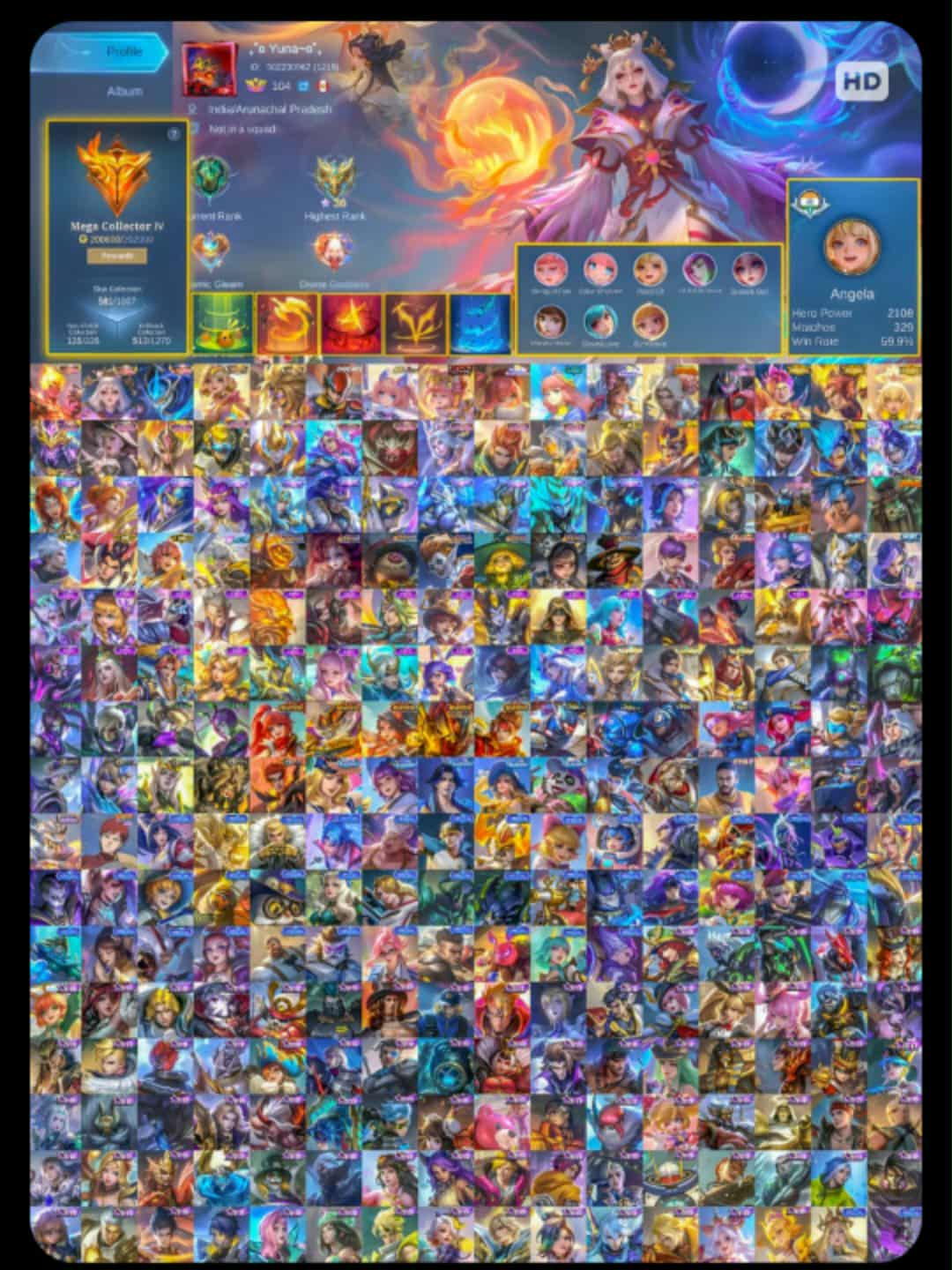 ML# 1 584 Skins 3 Legend(Gushion Valir Lunox) Angela Full Set(1left ...