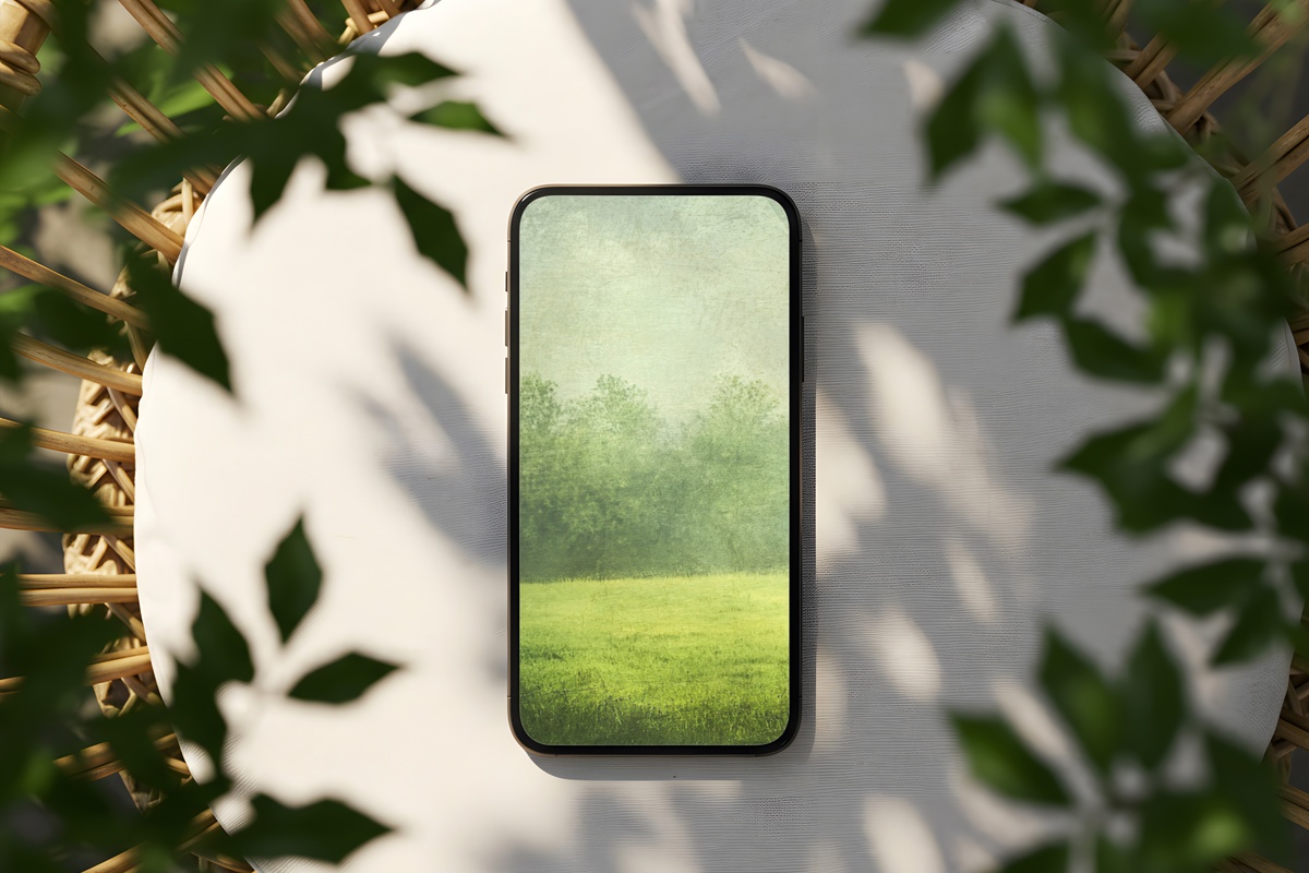 Tranquil Pasture with Grazing Cows Farmhouse iPhone Wallpaper