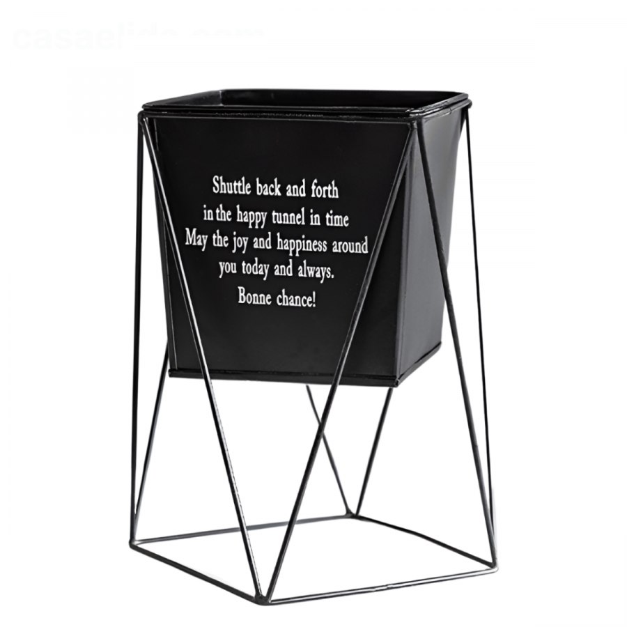 Maceta con soporte 18.5x16x16cm, metal
