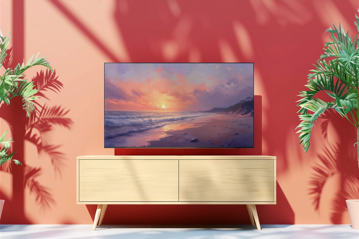 Soft Sunrise Serenity Coastal Frame TV Art