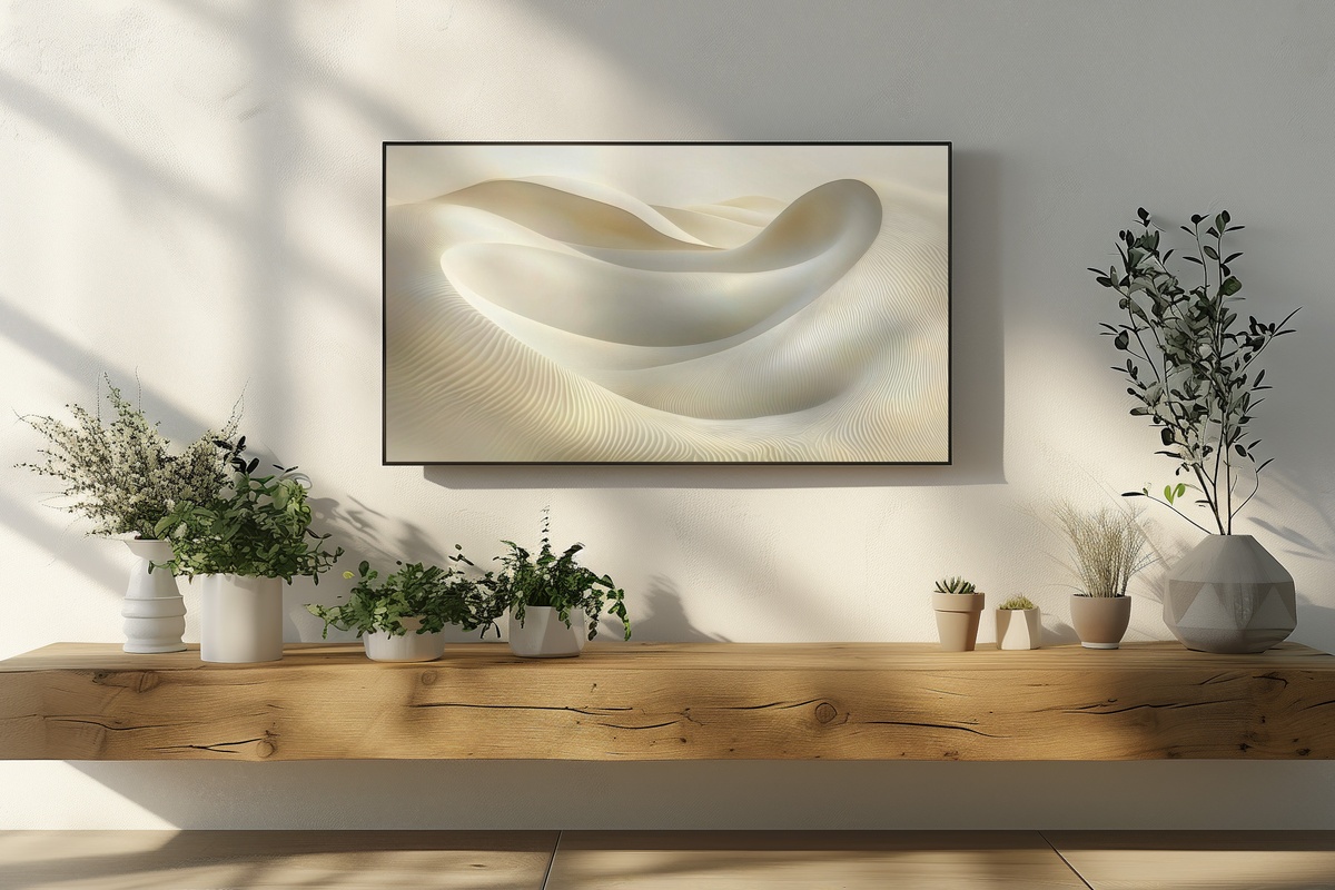 Dunes Whispering Tranquility Neutral Frame TV Art