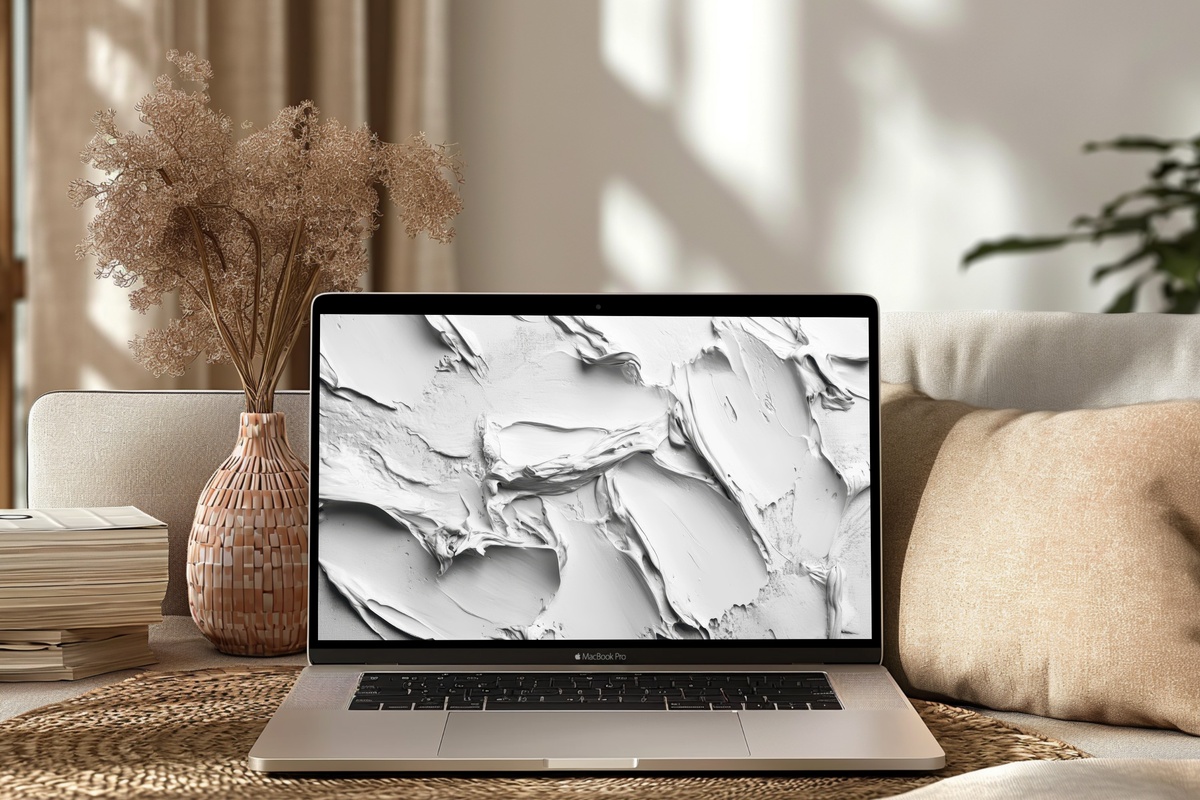 Shadows Whisper in Grayscale Dance Neutral Desktop Wallpaper