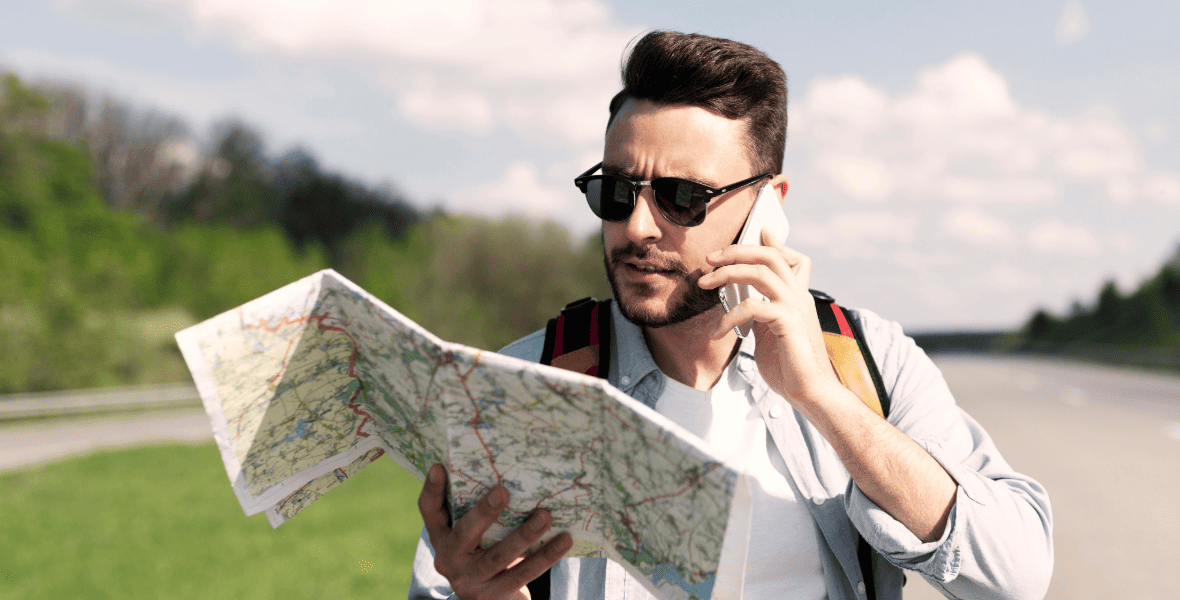 a man holding a map