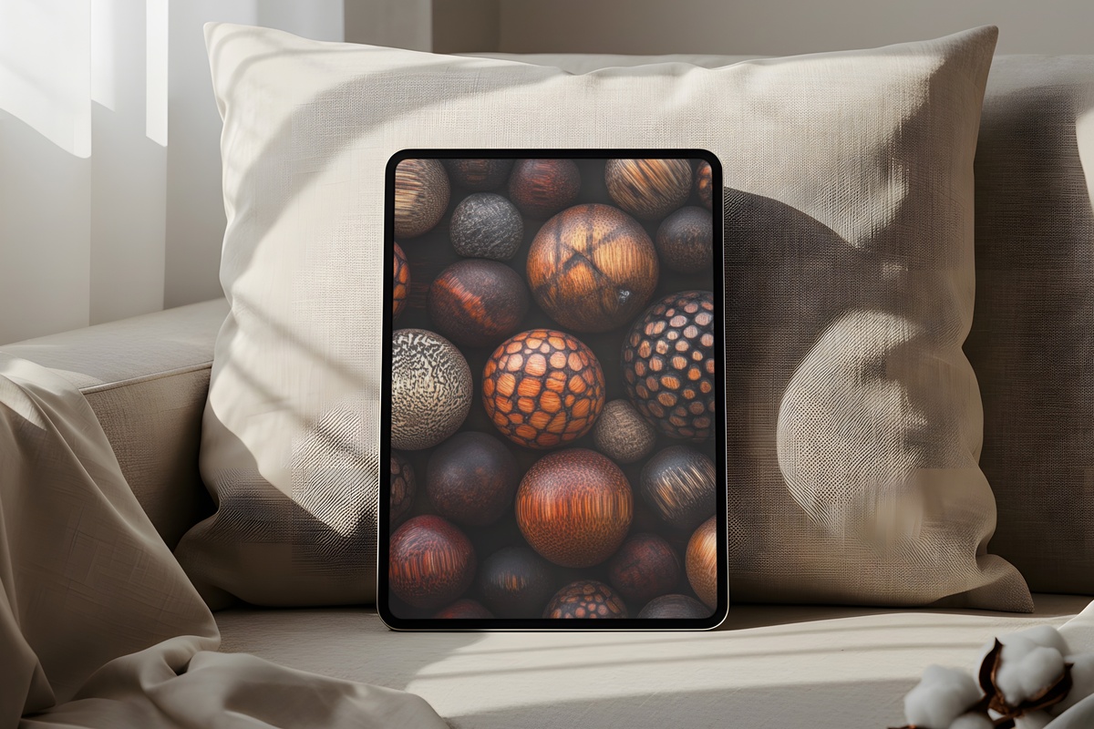 Rustic Bead Whispers Boho iPad Wallpaper