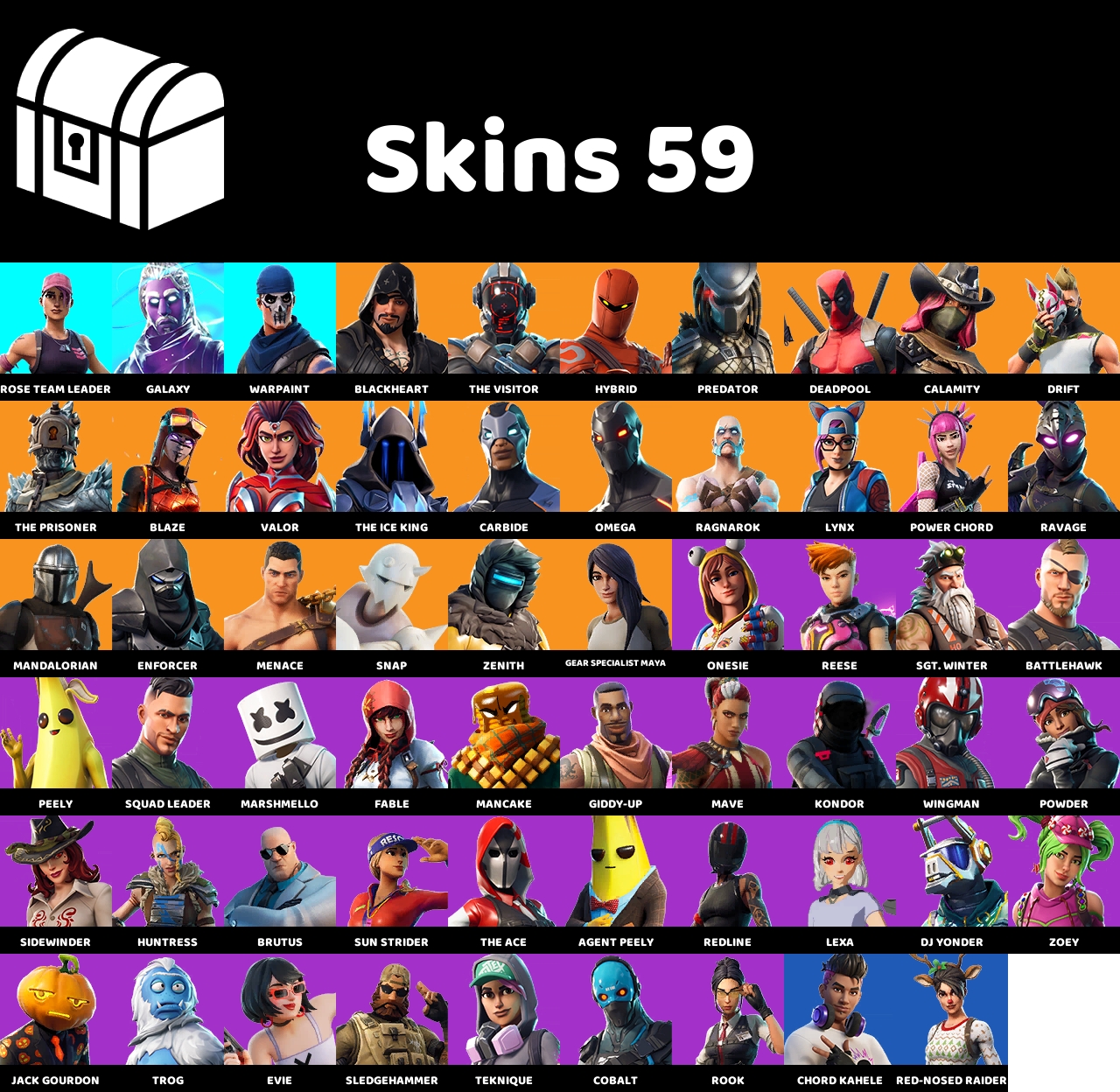 Buy 【59 TOP SKINS】[PC•PSN•XB]| Rose Team Leader, Warpaint, Galaxy ...