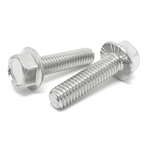 Pernos de brida hexagonal serrada de acero inoxidable de 3/8"-16 (elige longitud y cantidad) - Imagen 2 de 8