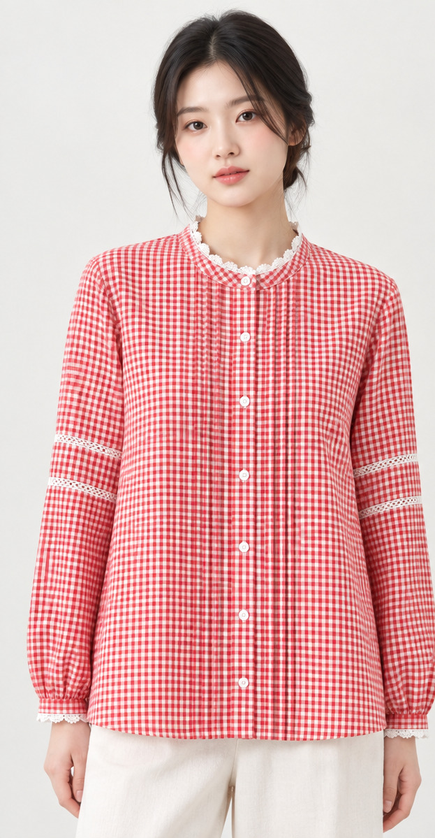 Rimsha wear red gingham party wear shirt