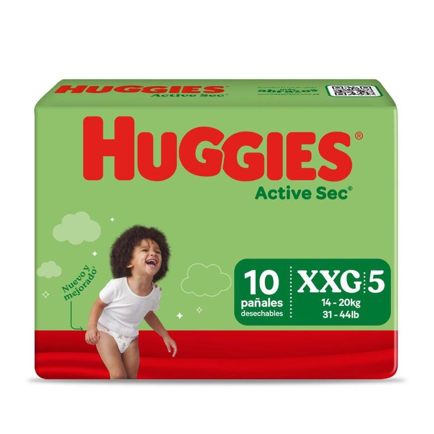 Huggies Active Sec Pañal Xxg Bolsa X 10 Unid