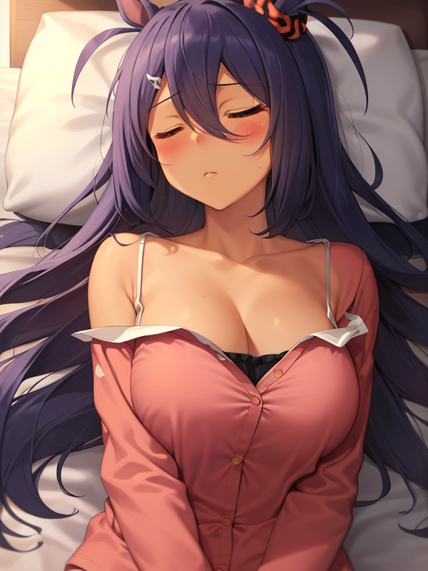 寝ているヒシアマゾンを1枚ずつ脱がせてイタズラする by スルスル子 with large breasts, horse girl, Uma Musume Pretty Derby, Hishi Amazon (Uma Musume), sleep