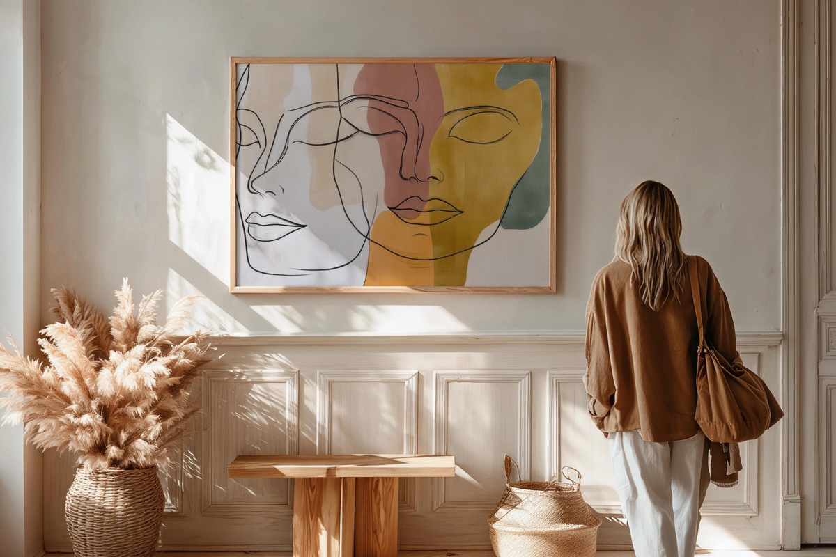 Curved Face Minimalism minimalist printable wall art with line drawing
