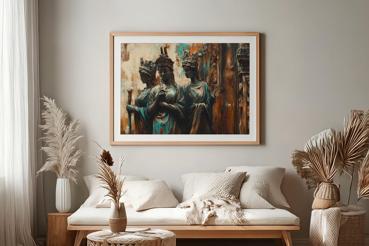 Bronze Bohemian Elegance Boho Printable Wall Art — antique bronze figurines boho print