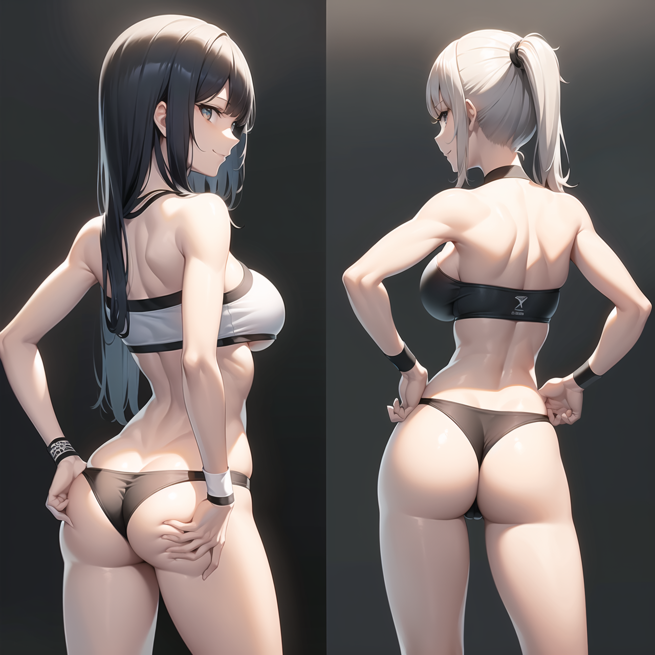 2画面 後ろ向き by リュー@AIart