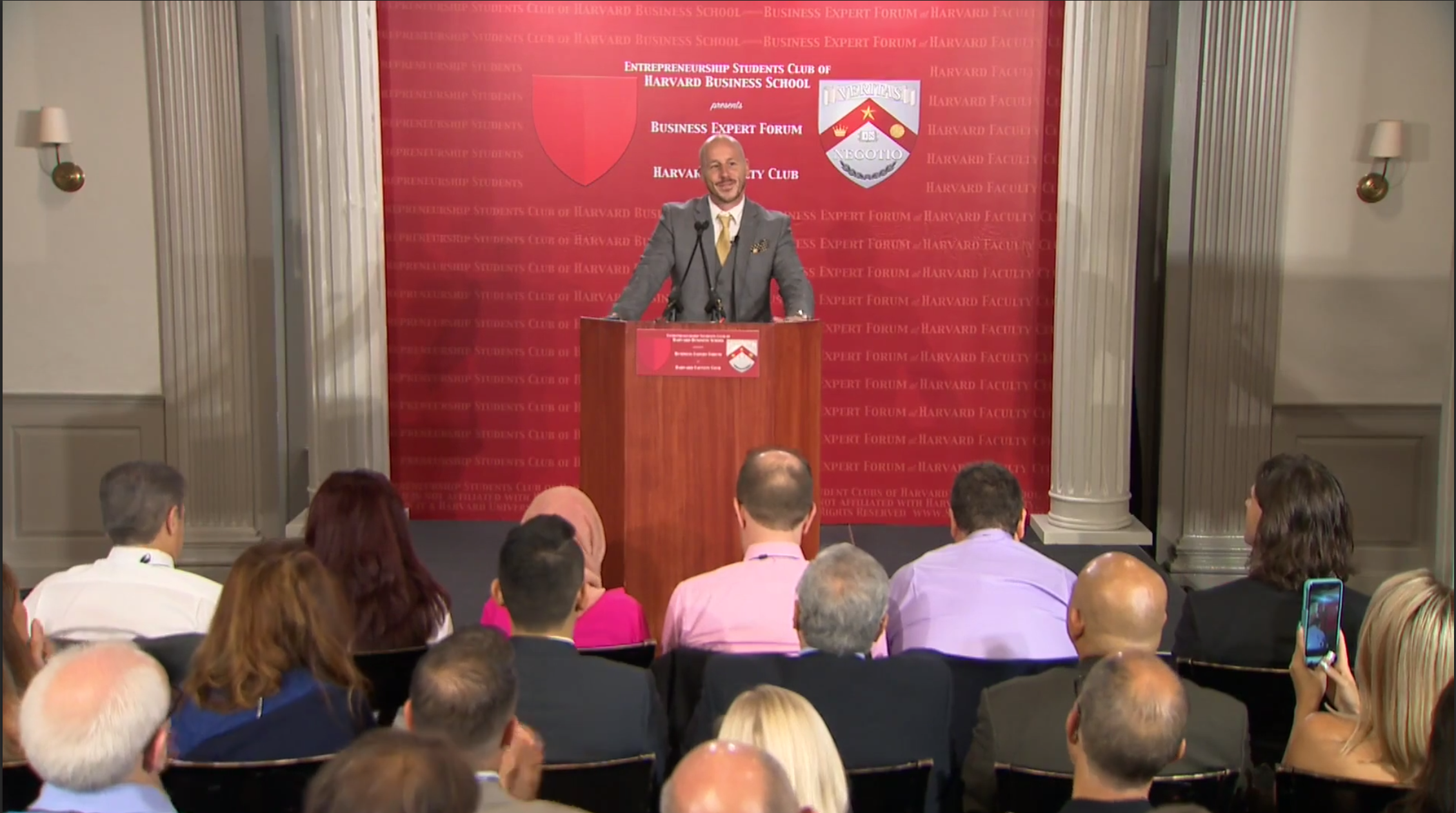 Alex Jeffreys speaking at Harvard