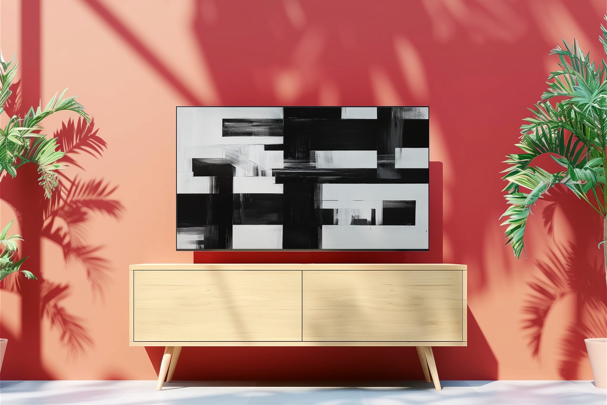 Bold Black and White Expression Frame TV Art