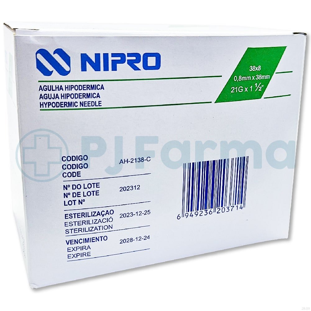 Aguja Desc Intraven 21X1 1/2 Caja X 100 Unid