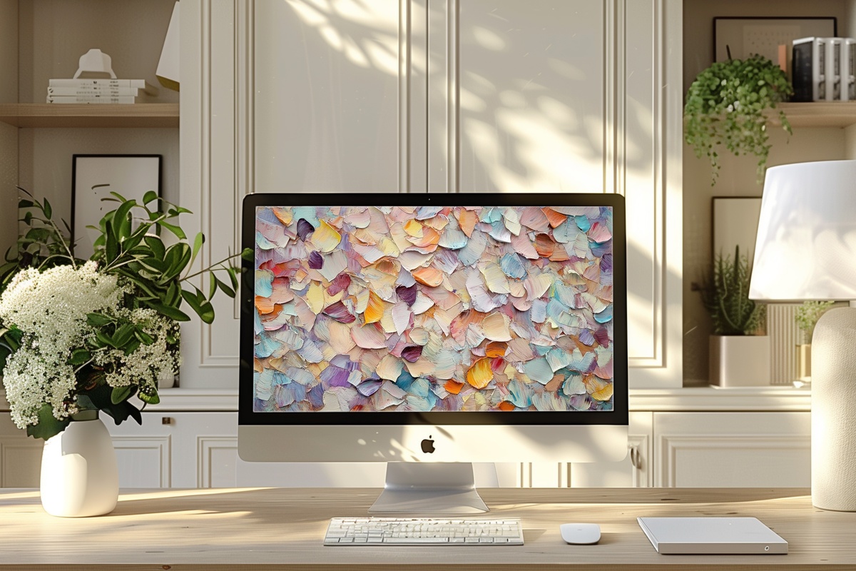 Impressionist Leaf Dance Desktop Wallpaper