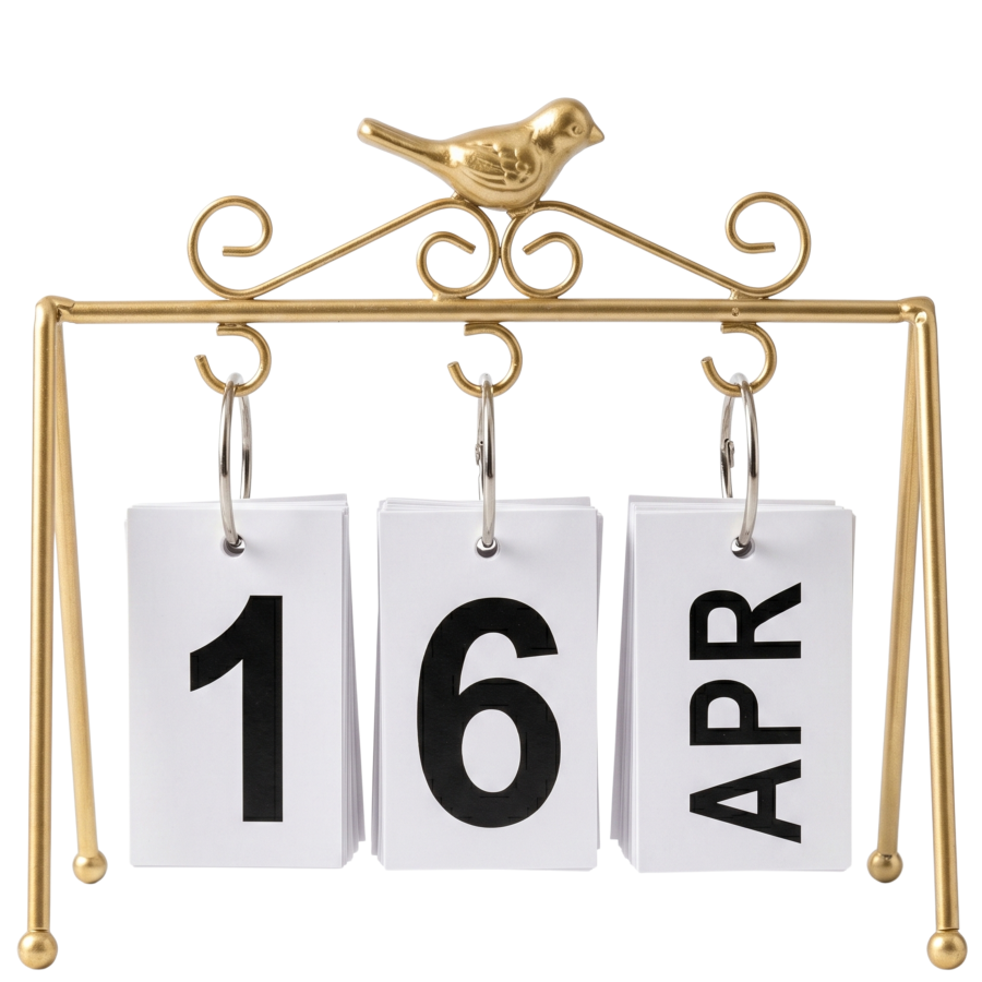 Calendario vintage hierro forjado, 19x17cm