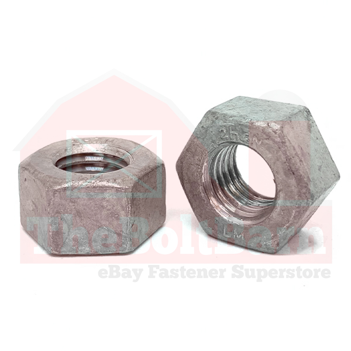 3/4"-10 Grade 2H Heavy Hex Nuts Galvanized Coarse Thread (Pick Quantity) - Picture 2 of 7
