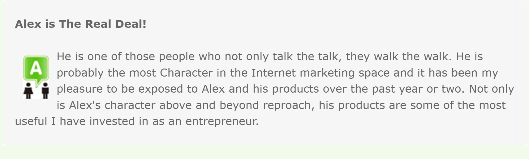 Written testimonial 4