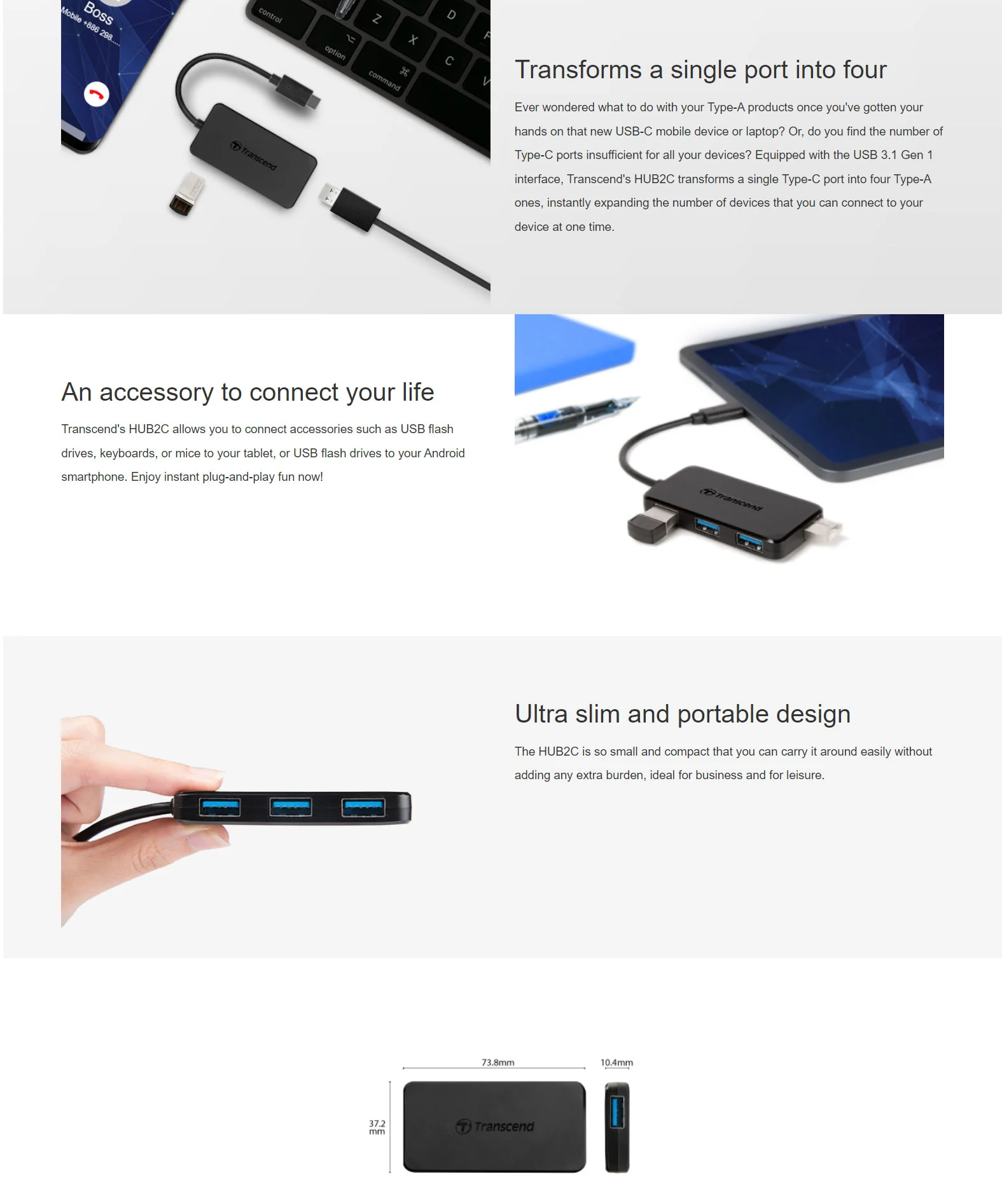 USB-C to Type-A adapter