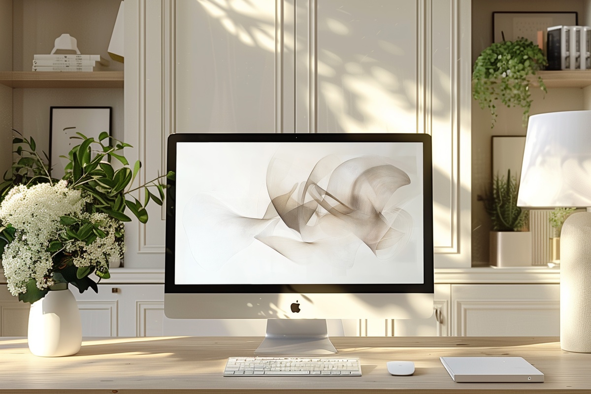 Minimal Line Art Symphony Desktop Wallpaper