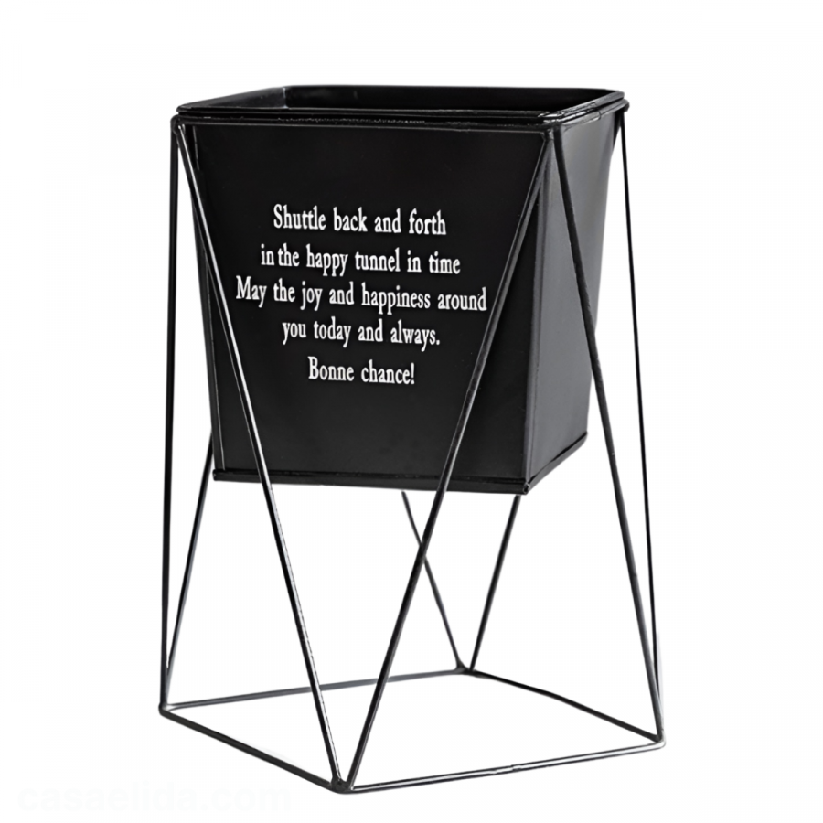 Maceta con soporte 22x18.5x18.5cm, metal