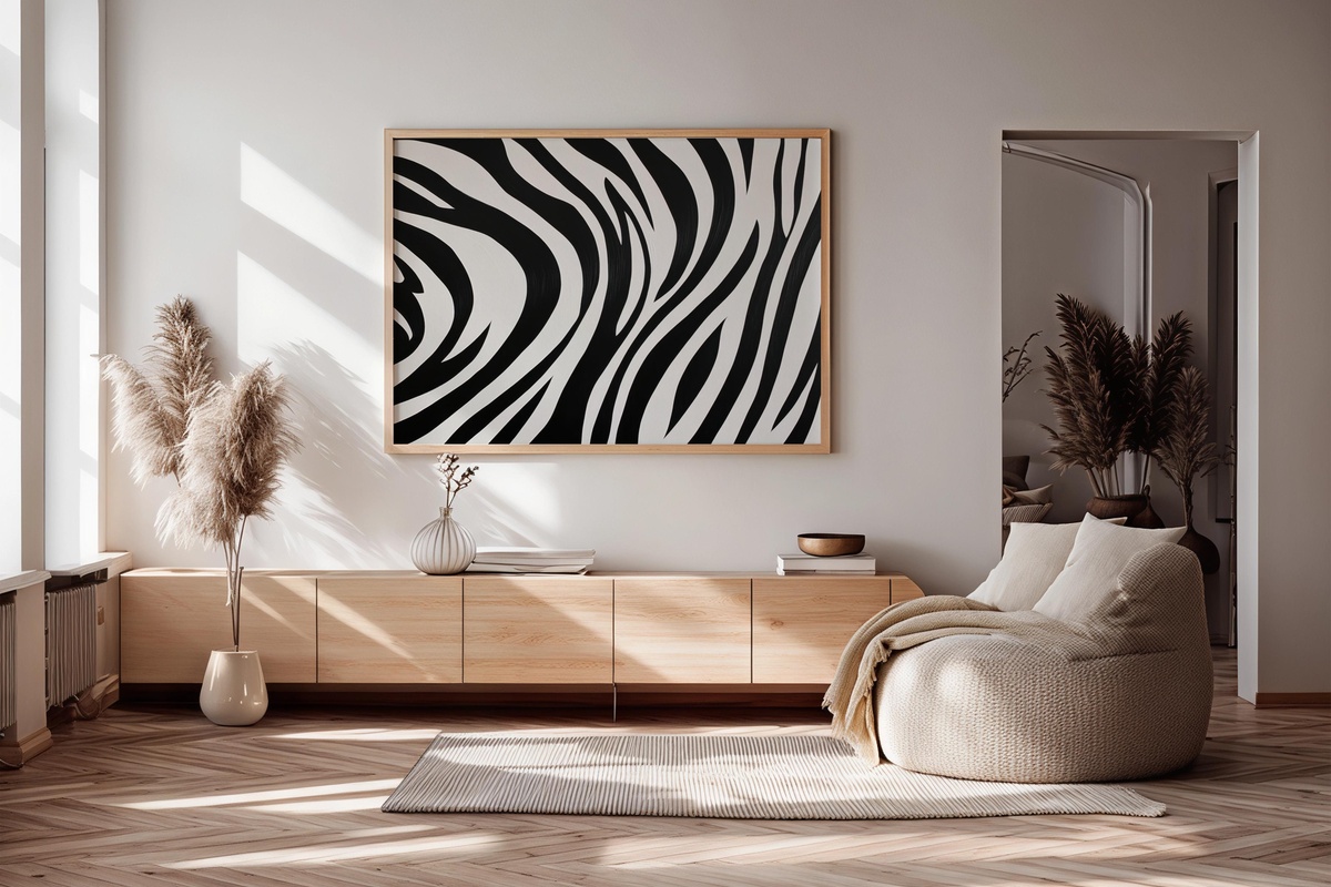 Zebra Stripe Symphony Black and White Printable Wall Art