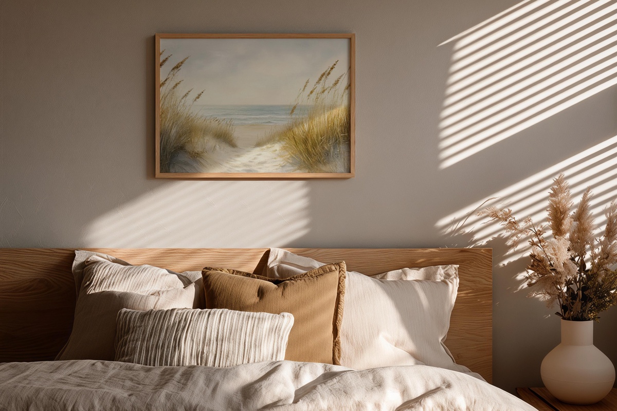 Whispering Coastal Breeze Summer Printable Wall Art — alternate format, beach dunes and wild grass