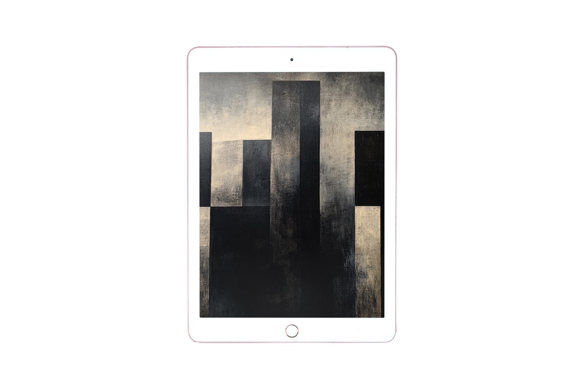 Cityscape Geometry Reflection minimalist iPad wallpaper in muted grays