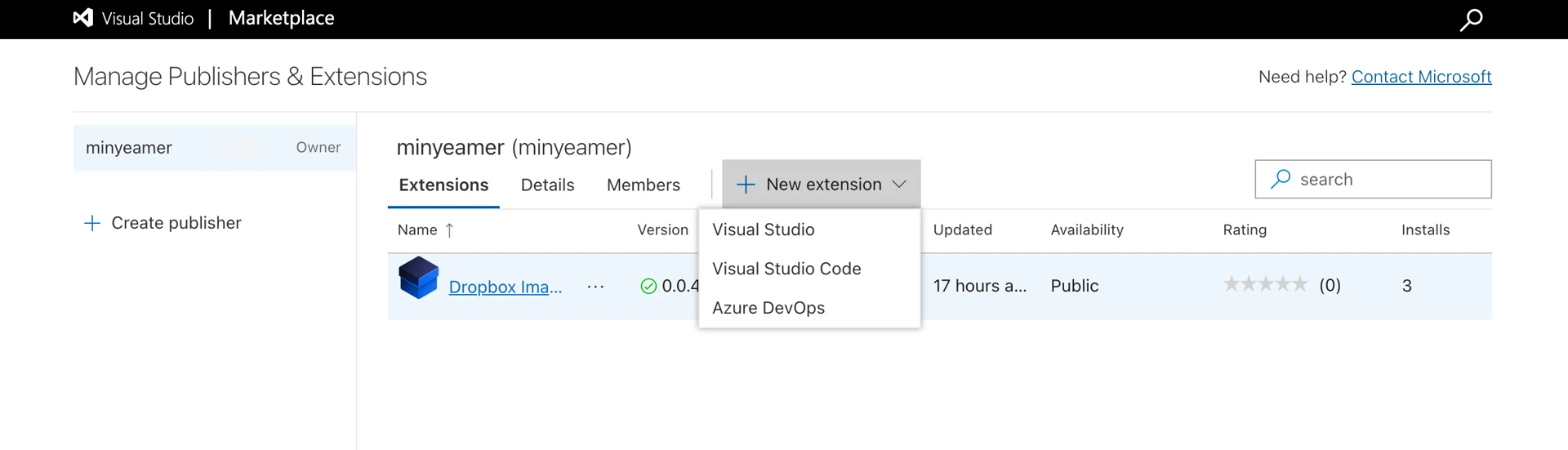 Manage Publishers & Extensions
