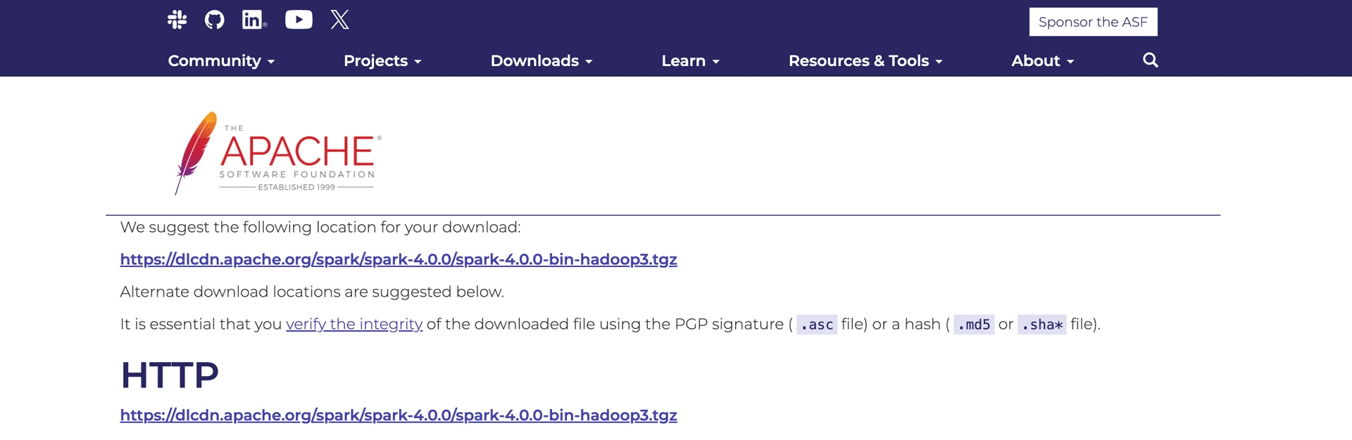 https://www.apache.org/dyn/closer.lua/spark/spark-4.0.0/spark-4.0.0-bin-hadoop3.tgz