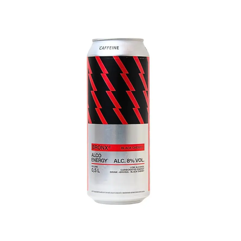 Napój energetyczny alkoholowy Black Cherry 8% “Bronx” pusz ZWR 500ml