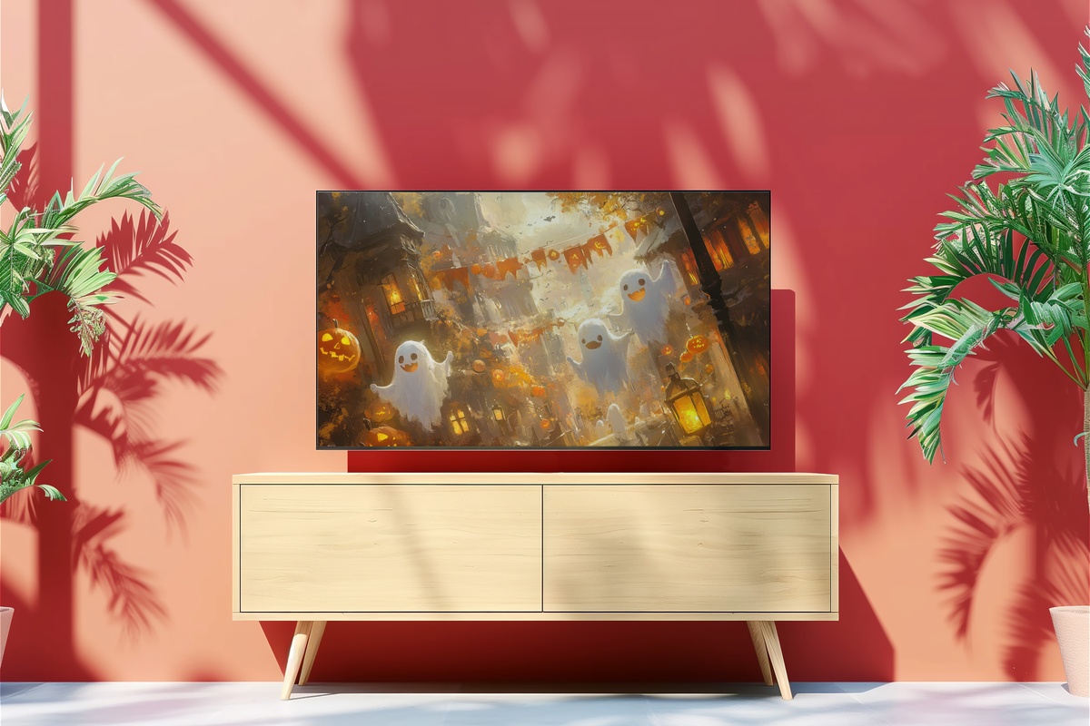 Ghostly Halloween Decorating Fun Halloween Frame TV Art