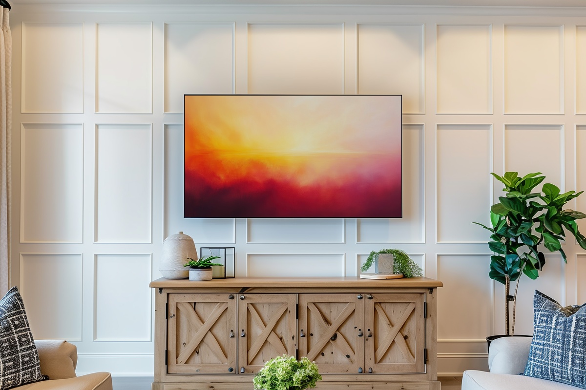 Dusky Horizon Tranquility Abstract Frame TV Art