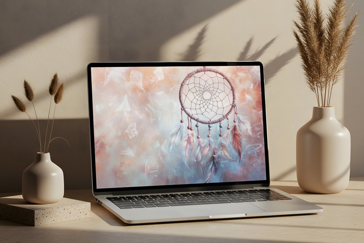 Dreamcatcher Ethereal Flow Boho Desktop Wallpaper