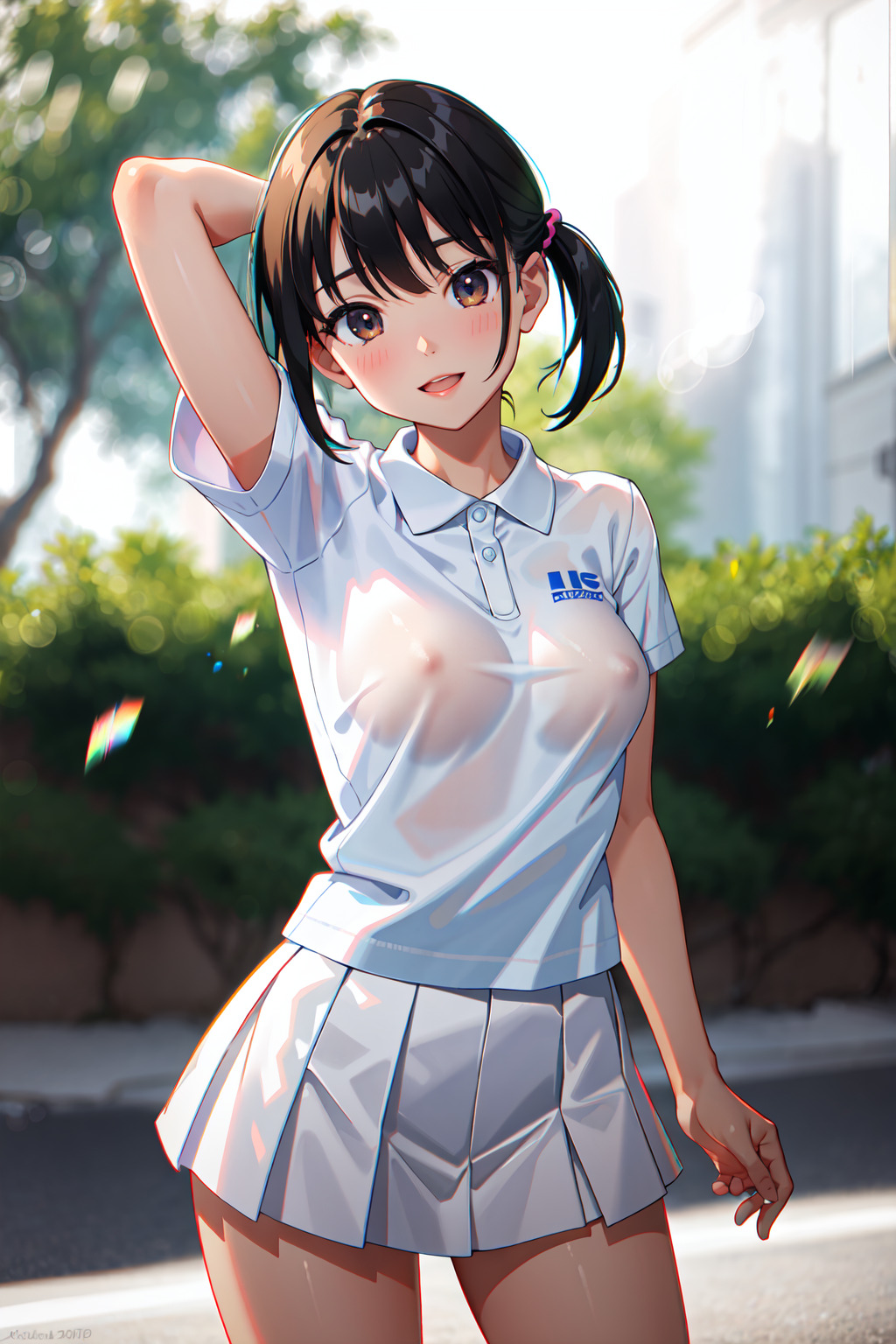 汗だく胸透け テニス少女 01 by ぷろでこ ProDeco with breasts, sheer, tennis, large breasts