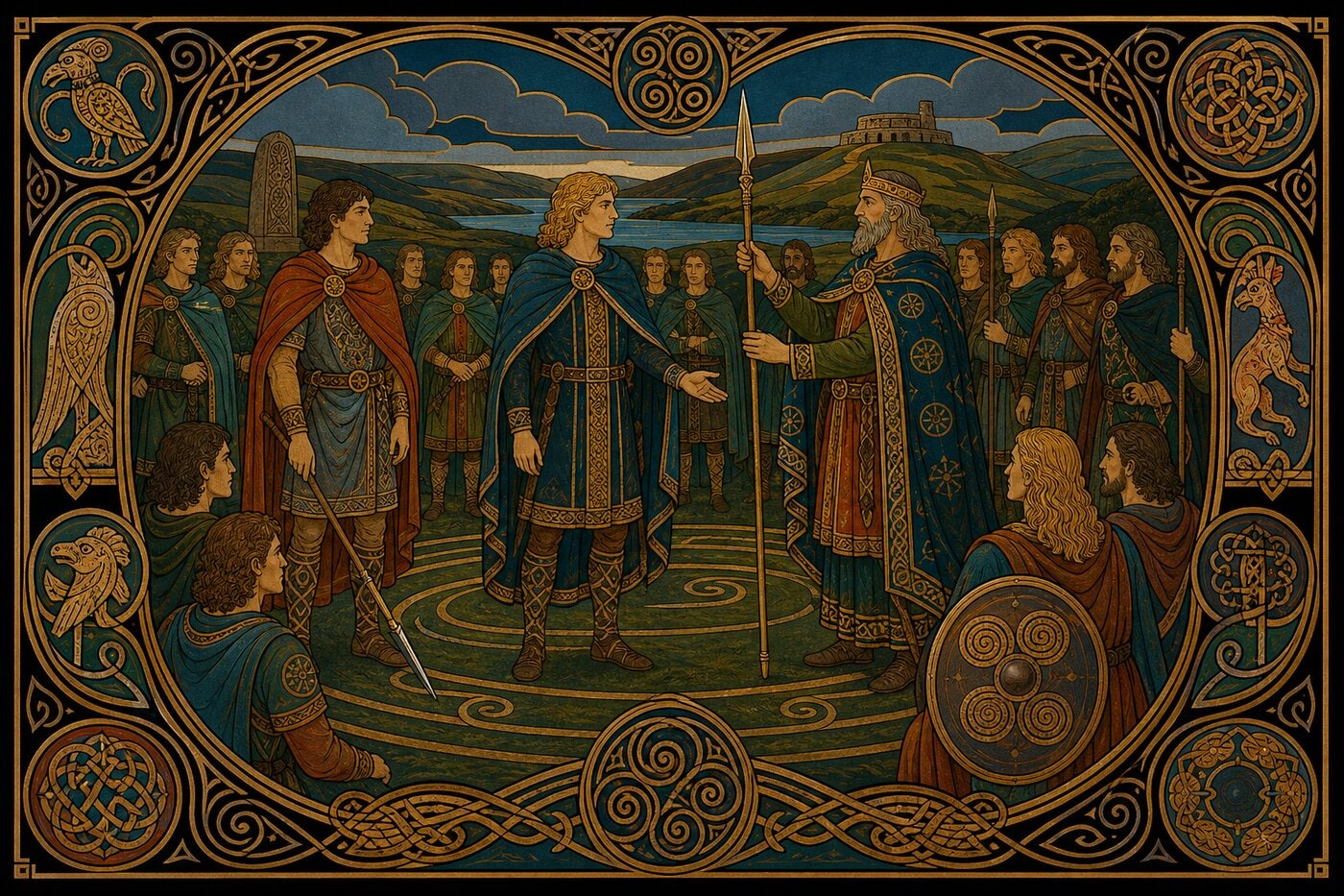 Original illustration for Fionn Becomes Leader of the Fianna
