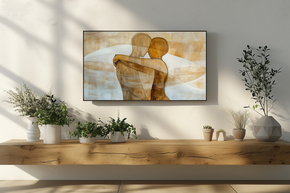 Minimalist Human Harmony Frame TV Art minimalist human forms embrace