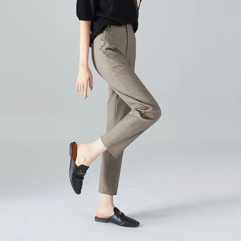 Lavisa - Slim Fit High-Waist Ankle Trousers