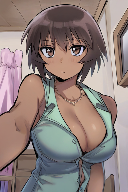 神楽(あずまんが大王)のAIエロエロ落書きもの5 by 催●スマホの淫魔 with Kagura(Azumanga Daioh), azumanga daioh, high school girl, large breasts, dark skin