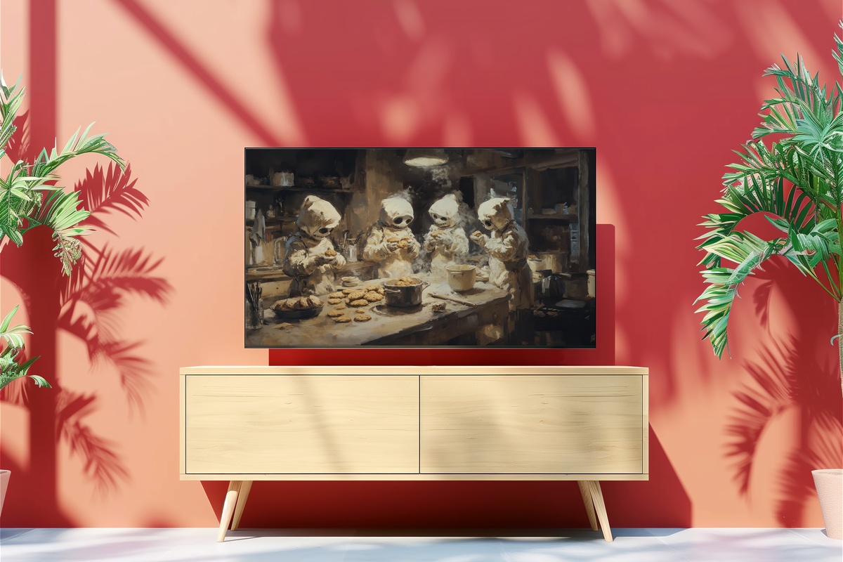 Cookie-Baking Mummy Whimsy Frame TV Art
