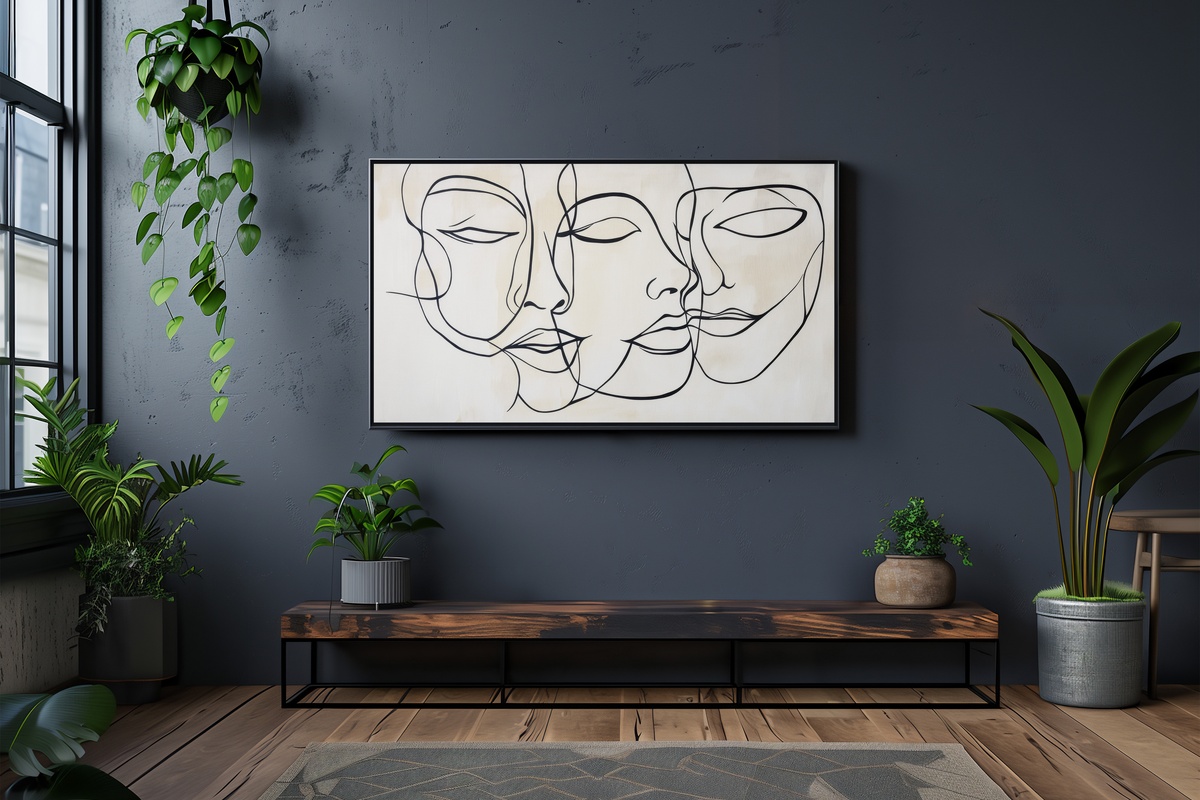 Artistic Silhouettes of Expression Neutral Frame TV Art