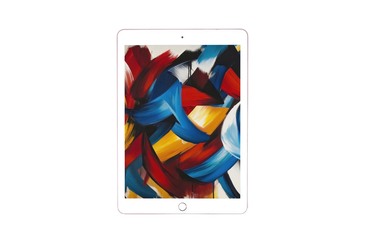 Vibrant Brushstroke Symphony modern tablet wallpaper with expressive abstract strokes