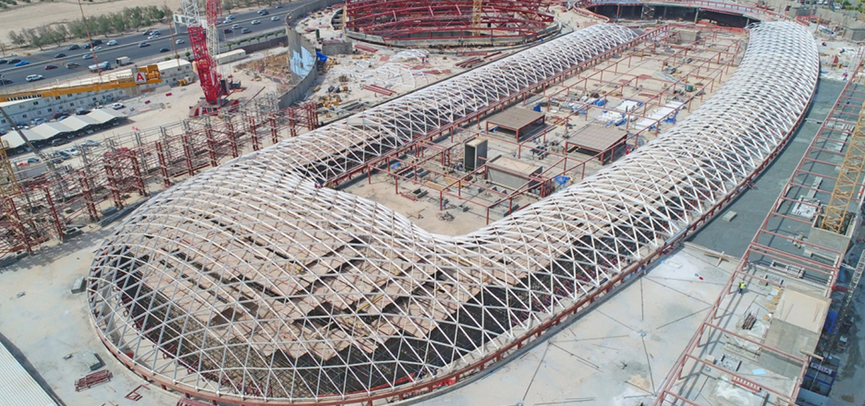Structural steel used in large infrastructure projects