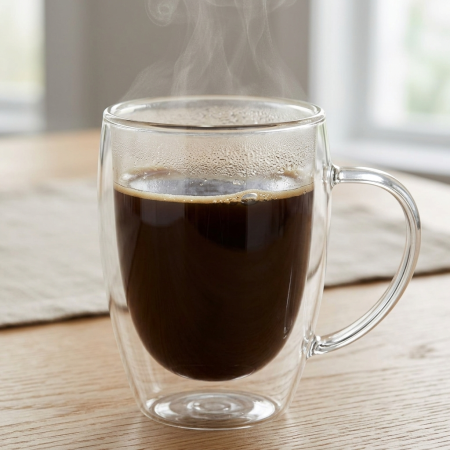 Taza de vidrio resistente al calor vidrio borosilicato, 350ml