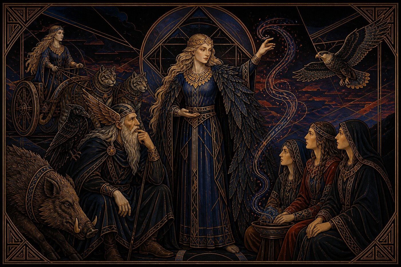 Original illustration for Freyja Teaches Seiðr