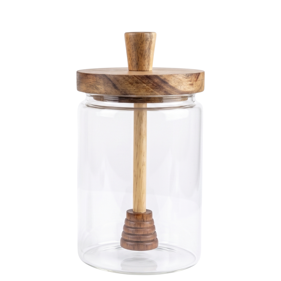 Frasco mielero vidrio/acacia, 750ml