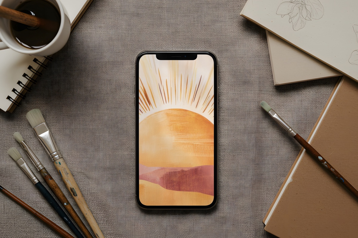 Boho Sunburst Harmony Boho iPhone Wallpaper