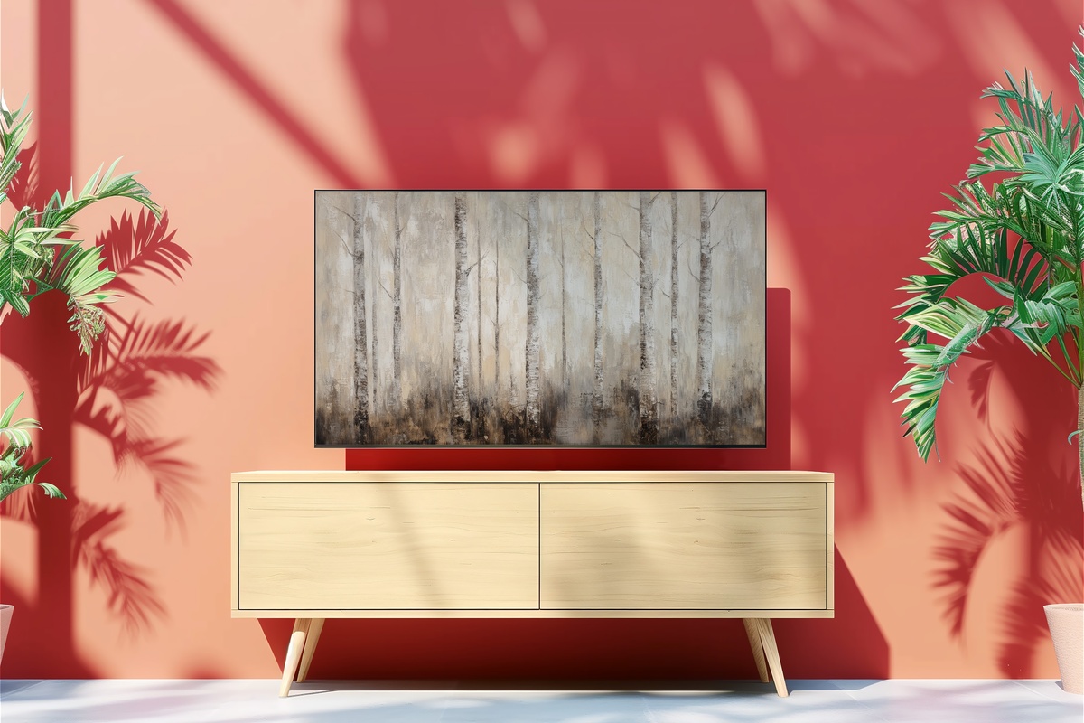 Whispering Winds of Time Vintage Frame TV Art — ancient forest grove in impressionist style