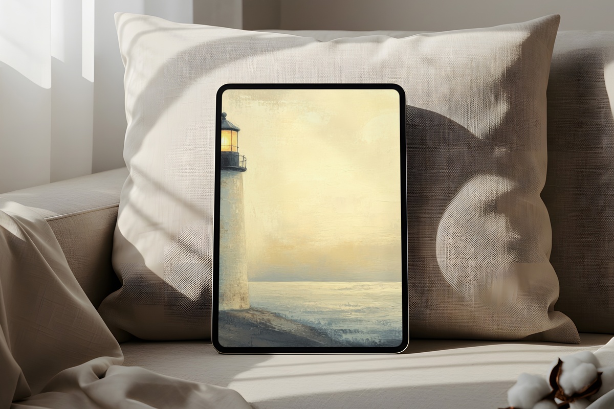 Dusk Beacon Warmth Coastal iPad Wallpaper